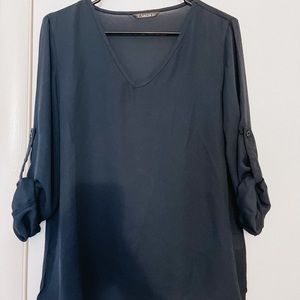 Shein Rolled Sleeve Top